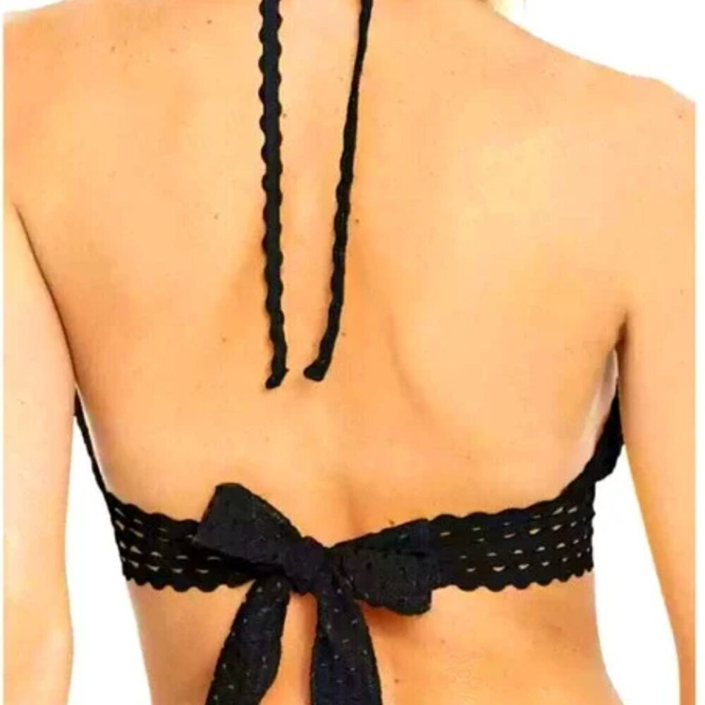 Robin Piccone Chiara Halter Bikini Top Black XXS - Picture 3 of 4